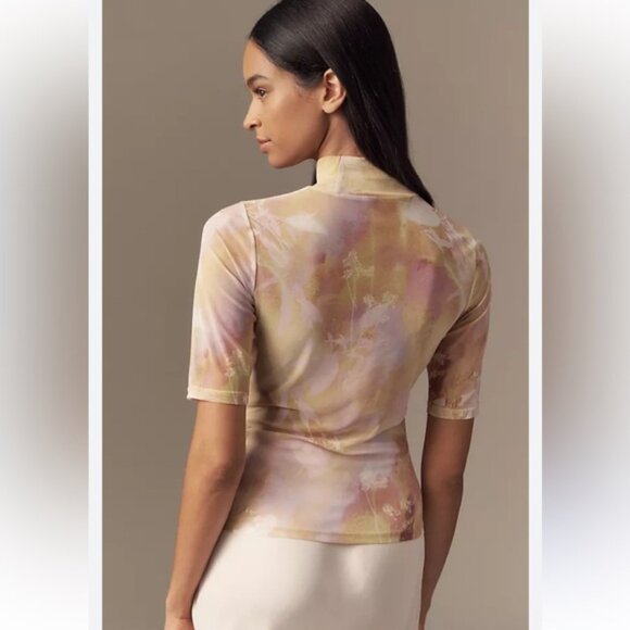 NWT Size XS - Anthropologie Mesh Short-Sleeve Top (NWT US$ 68) - Picture 2 of 8